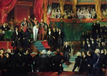 Louis-Philippe (1773-1850) királyi esküt tesz a képviselőház előtt, 1830. augusztus 9.